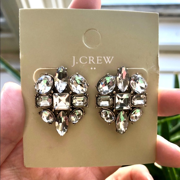 J. Crew Jewelry - JCrew Square Crystal Cluster Earrings
